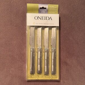 Oneida Silver Stainless Steel Knife Set NIB - see description